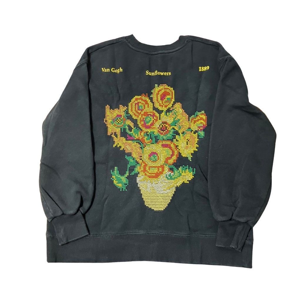 Zara Van Gogh Sunflowers Embroidered Sweatshirt